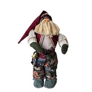 VTG Santa Claus Standing Christmas Figurine Bendable Mantel Decoration Taiwan